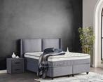 Opbergboxspring Cleo Dreambedden, Verzenden, Nieuw, Tweepersoons, Grijs