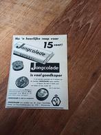 Advertentie Jongcolade De Jong cacao Wormerveer 15 ct 1954, Verzamelen, Overige typen, Ophalen of Verzenden, Zo goed als nieuw