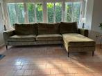 Luxe Velours Hoekbank Groen met Design Pootjes, 250 tot 300 cm, Hoekbank, Driepersoons, 75 tot 100 cm