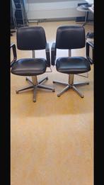 2 Kappers pomp stoelen, Huis en Inrichting, Stoelen, Gebruikt, Twee, Zwart, Leer