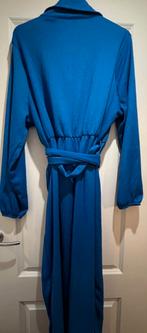 Dames Jurk met knoopjes en riem turquoise blauw mt 46, Blauw, Maat 46/48 (XL) of groter, Zo goed als nieuw, Onder de knie