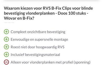 RVS B-fix clips, 250 stuks + 12 eind clips - Nieuw beschikbaar voor biedingen