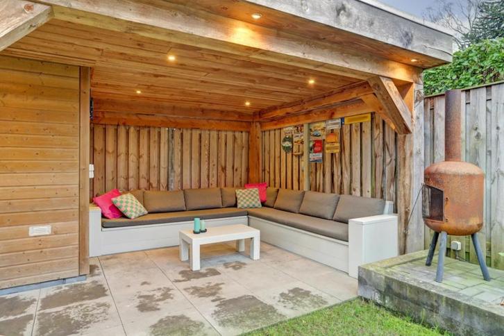 Grote houten tuinbank inclusief kussens, Tuin en Terras, Tuinbanken, Gebruikt, Hout, Ophalen
