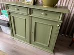 Groene buffetkast met lades en deuren, Huis en Inrichting, Kasten | Dressoirs, Ophalen, Gebruikt, 100 tot 150 cm, Met lade(s)