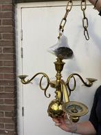 Antiek koperen kaarsen kroonluchter, Ophalen, Gebruikt, Metaal