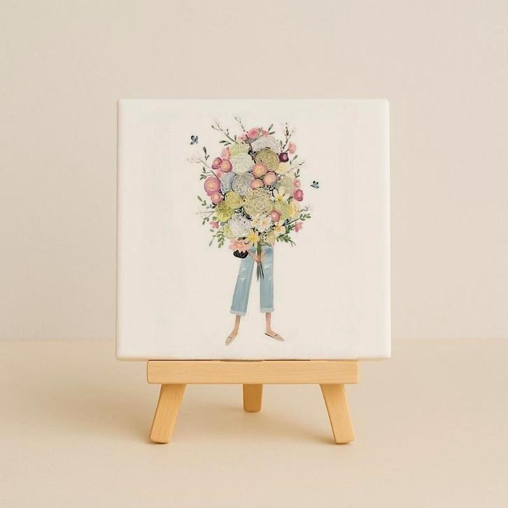 Wandtegeltje flowers, Huis en Inrichting, Woonaccessoires | Wanddecoraties, Nieuw, Ophalen of Verzenden