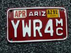 Motor licenseplate / motorkentekenplaat Arizona red USA, Verzenden, Gebruikt, Auto's