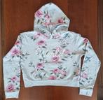 Hoody sweater, H&M, maat158/164, lichtgrijs met roze bloemen, Meisje, Trui of Vest, Ophalen of Verzenden, Zo goed als nieuw