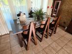 Eettafel prachtig donker hout, Huis en Inrichting, Complete eetkamers, Ophalen, Gebruikt, Koloniaal