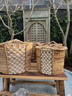 Mand met touw uit Bali Indonesie Ibiza Boho inrichting, Verburgt Vintage, Mand, Rond, Nieuw
