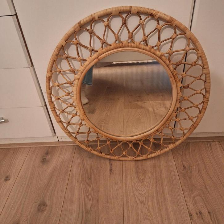 Ikea Rotan Spiegel - Prachtige Wanddecoratie!, Huis en Inrichting, Woonaccessoires | Spiegels, Nieuw, 50 tot 75 cm, Rond, Ophalen of Verzenden