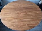 Ronde acaciahouten tafel - 140 cm, Huis en Inrichting, Tafels | Eettafels, Ophalen, Rond, Zo goed als nieuw, Metaal