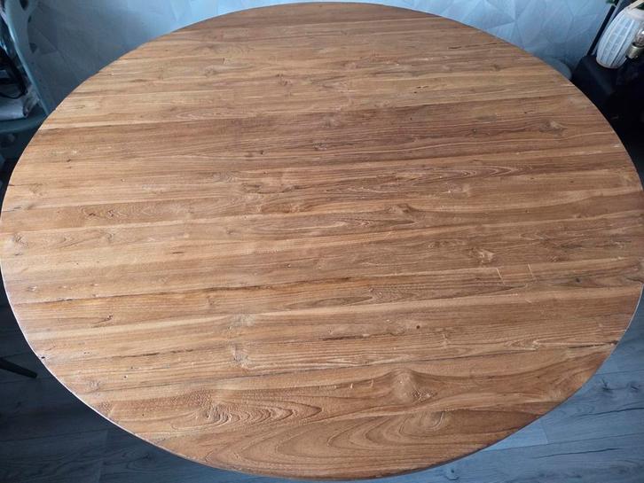 Ronde acaciahouten tafel - 140 cm, Huis en Inrichting, Tafels | Eettafels, Zo goed als nieuw, 100 tot 150 cm, 100 tot 150 cm, Rond