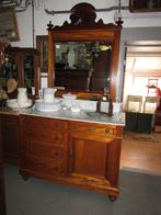 antieke mahonie commode kaptafel met  marmer blad 350,00, Ophalen, 100 tot 150 cm, Zo goed als nieuw, Antiek mahonie rood marmer