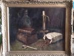 Stilleven met pijp en boeken, Antiek en Kunst, Kunst | Schilderijen | Klassiek, Ophalen of Verzenden