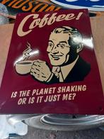 Super mooi groot emaile bord 60x40cm  Coffee, Ophalen of Verzenden, Zo goed als nieuw, Reclamebord