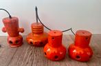 4 vintage hanglampen,fat lava,keramiek,jaren 70, Huis en Inrichting, Lampen | Hanglampen, Overige materialen, Gebruikt, Ophalen of Verzenden