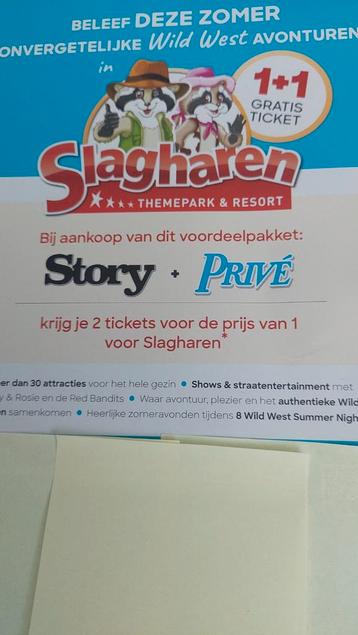 Slagharen 1 + 1 gratis ticket beschikbaar voor biedingen