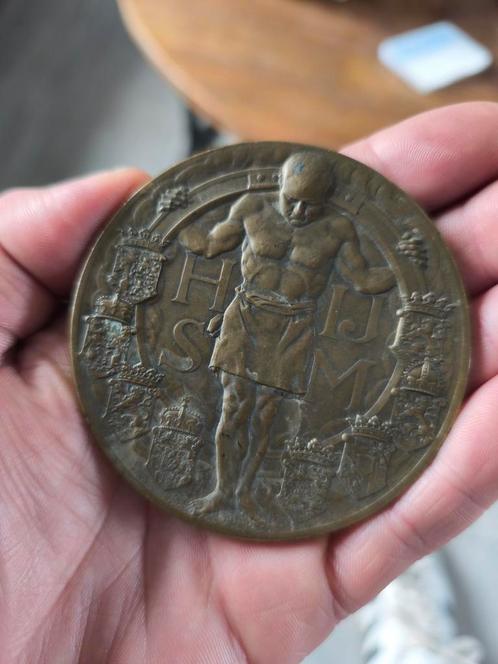 bronzen penning 75 jarig bestaan, Postzegels en Munten, Penningen en Medailles, Brons, Nederland, Ophalen of Verzenden