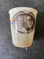 Beker met afbeelding Juliana en Bernhard, Verzamelen, Ophalen of Verzenden, Gebruikt, Nederland, Servies