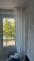 Witte gordijnen met rails, Ophalen, Gebruikt, 200 cm of meer, Wit