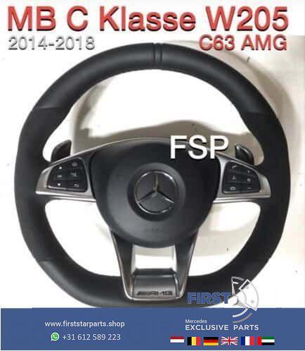 C63 AMG Performance stuur + airbag Mercedes C Klasse 2018 63, Auto-onderdelen, Besturing, Mercedes-Benz, Gebruikt, Ophalen of Verzenden