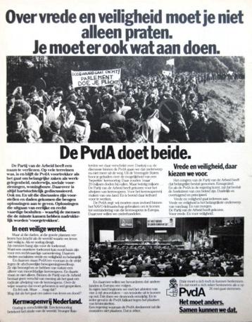 2 vintage advertenties reclames PvdA 81 Partij van de Arbeid beschikbaar voor biedingen