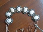 vintage Flower Power/  Ceintuur   van Touw/metaal en stenen, Ophalen of Verzenden, Overige materialen, Ketting