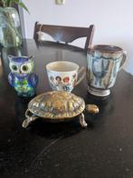 Email uil, koperen schildpad Vuurvogel kop en kinderkopje, Ophalen of Verzenden