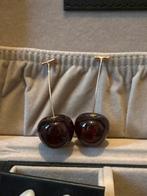 Gouden kersen oorbellen, Sieraden, Tassen en Uiterlijk, Oorbellen, Nieuw, Ophalen of Verzenden, Knopjes of Stekers, Rood