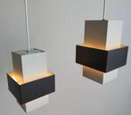 Vintage metalen hanglampen jaren 70 – set van 3, Huis en Inrichting, Lampen | Hanglampen, Gebruikt, Retro & Vintage, Ophalen of Verzenden