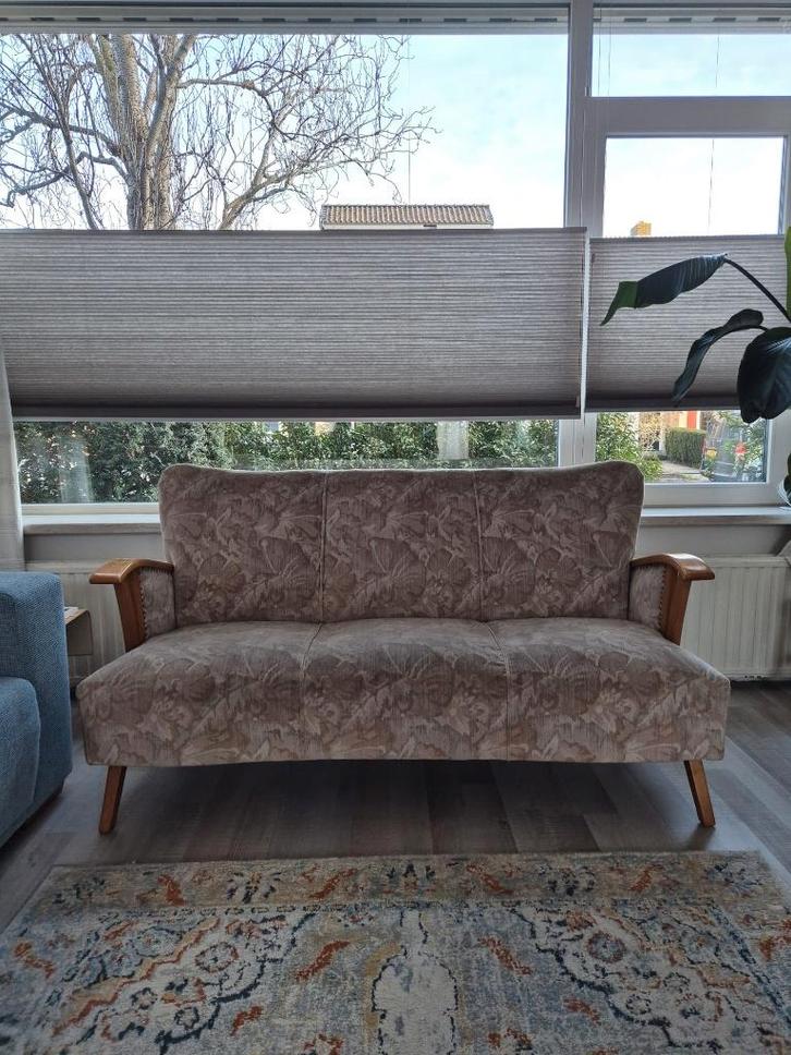 Vintage 2,5 zits bank, Huis en Inrichting, Banken | Sofa's en Chaises Longues, Gebruikt, Tweepersoons, 150 tot 200 cm, Minder dan 75 cm