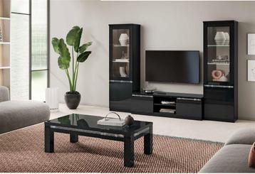 Hoogglans Wand-woonkamer meubel Forever chrome-zwart wit-sal beschikbaar voor biedingen