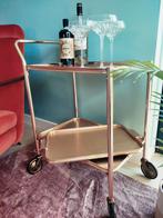 Trolley serveerwagen messing midcentury jaren 70, Huis en Inrichting, Ophalen, 50 tot 100 cm, Zo goed als nieuw, 25 tot 50 cm