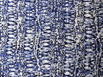 Blauw wit lapje Ruit en V-motieven lapje - stretch 70 x 150  beschikbaar voor biedingen