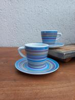 Twee kop en schotels. Bodum. Espresso. Strepen, Ophalen of Verzenden, Zo goed als nieuw, Overige stijlen, Kop(pen) en/of Schotel(s)