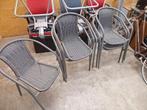 Set van 7 grijze tuinstoelen ophalen in eibergen, Huis en Inrichting, Ophalen, Gebruikt, Metaal, Vijf, Zes of meer stoelen