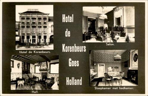 Goes Hotel de Korenbeurs 4 afb, Verzamelen, Ansichtkaarten | Nederland, Ongelopen, Zeeland, 1920 tot 1940, Verzenden