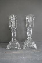 Art Deco set kandelaars Val Saint Lambert vrouw en man, Antiek en Kunst, Verzenden, Glas