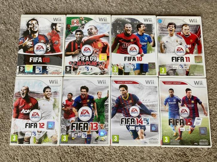 Nintendo Wii | Collectie van 8 FIFA Games | Compleet, Spelcomputers en Games, Games | Nintendo Wii, Gebruikt, Sport, 3 spelers of meer