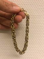 Gouden Stalen Herenarmband, Sieraden, Tassen en Uiterlijk, Armbanden, Ophalen of Verzenden, Gebruikt, Goud, Staal