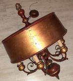 Zesarmige kroonluchter lamp hanglamp hout en metaal, Ophalen