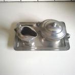 Marinoni tinnen roomstel met onderblad, Ophalen of Verzenden