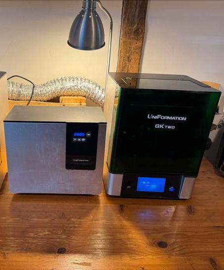 Complete set Uniformation GKtwo met was en cure apparaat, Computers en Software, 3D Printers, Zo goed als nieuw, Ophalen