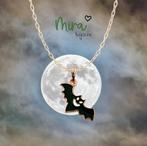 Kettinghanger aan Ketting 46 cm - Vleermuis Zwart 2 x 2,3 mm, Verzenden, Nieuw, Goud, Overige materialen