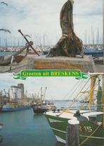 BRESKENS Beeld O. Gielliet Vissershaven Groeten, Verzamelen, Ansichtkaarten | Nederland, Verzenden, 1980 tot heden, Gelopen, Zeeland