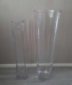 2 Glazen Vazen, 15 euro, Glas, Zo goed als nieuw, 50 tot 75 cm, Ophalen