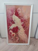 Handgemaakte kunst met kleine diamantjes - Pauw met Bloemen, Ophalen