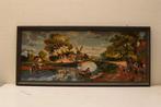 Geborduurde landschap in een houten lijstje 44072