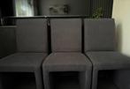 6 nette antraciete eetkamerstoelen op wieltjes, Huis en Inrichting, Stoelen, Ophalen, Zo goed als nieuw, Vier, Stof